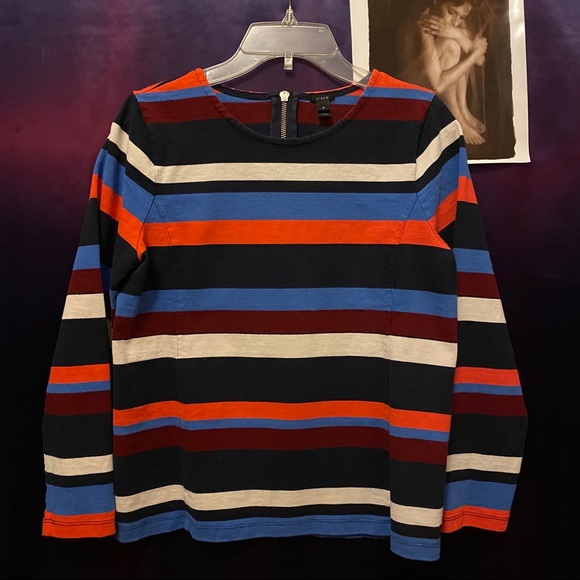 J. Crew Tops - J CREW Shirt Blouse Striped Long sleeve. Size S